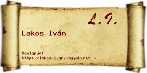 Lakos Iván névjegykártya